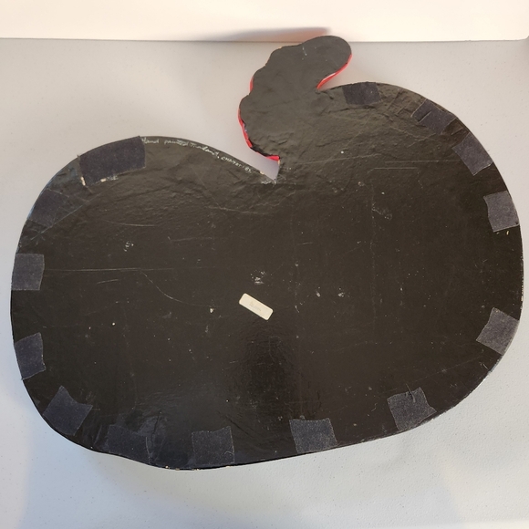 Rooster Tray Large Country Handpainted French Farmhouse Chic Decor Black Vintage - Picture 8 of 11